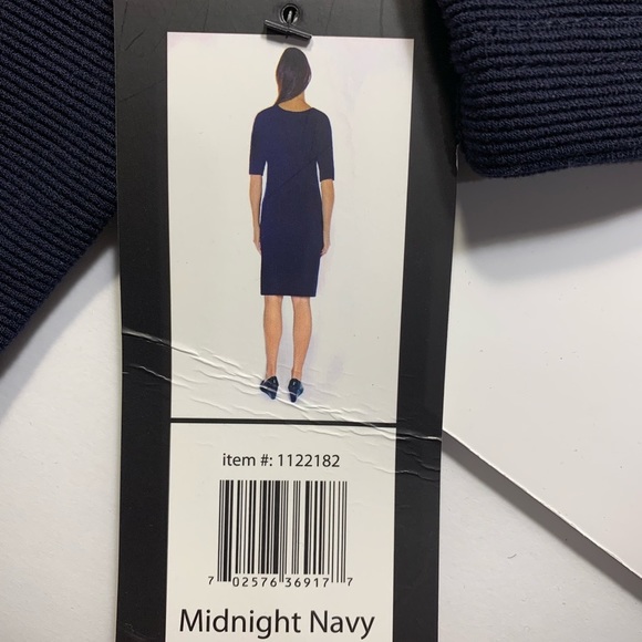 NEW Mario Serrani Dress Size SMALL Navy L24 knee length - Picture 3 of 4